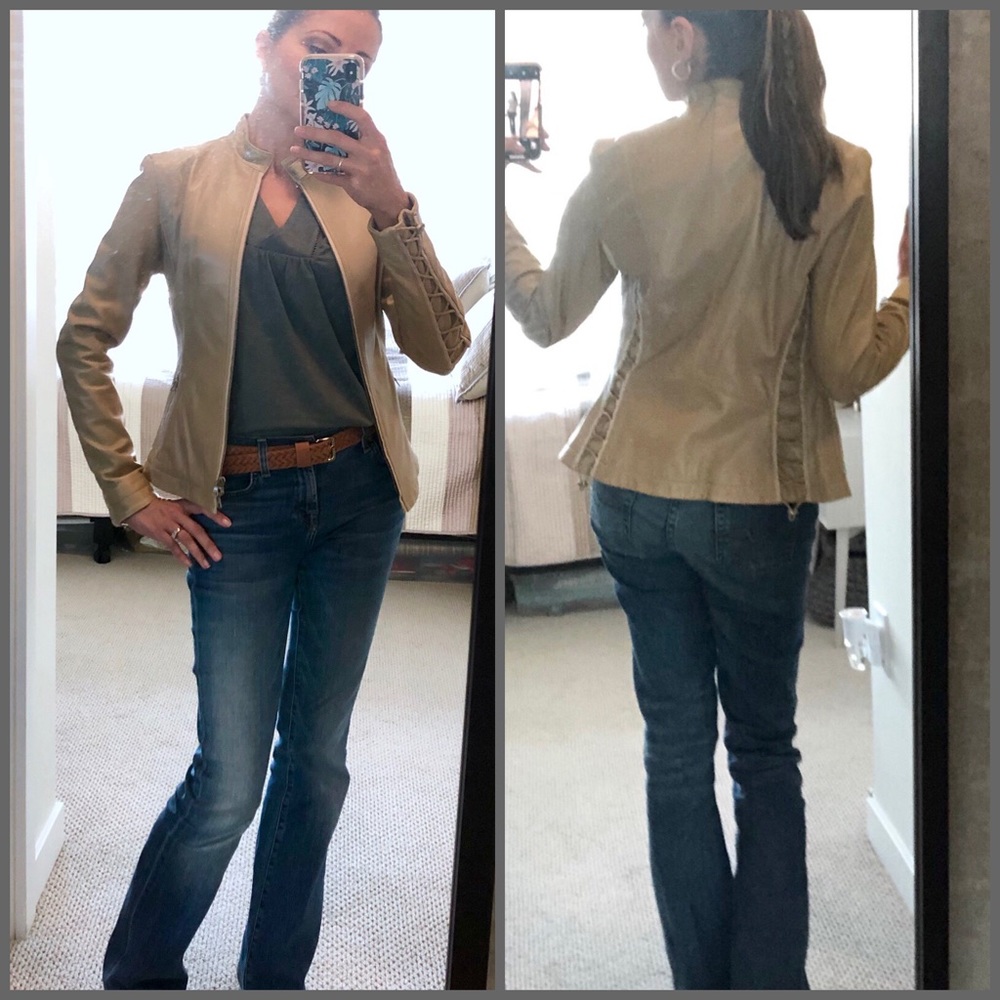 Elie Tahari corseted leather jacket - Picture 4 of 7